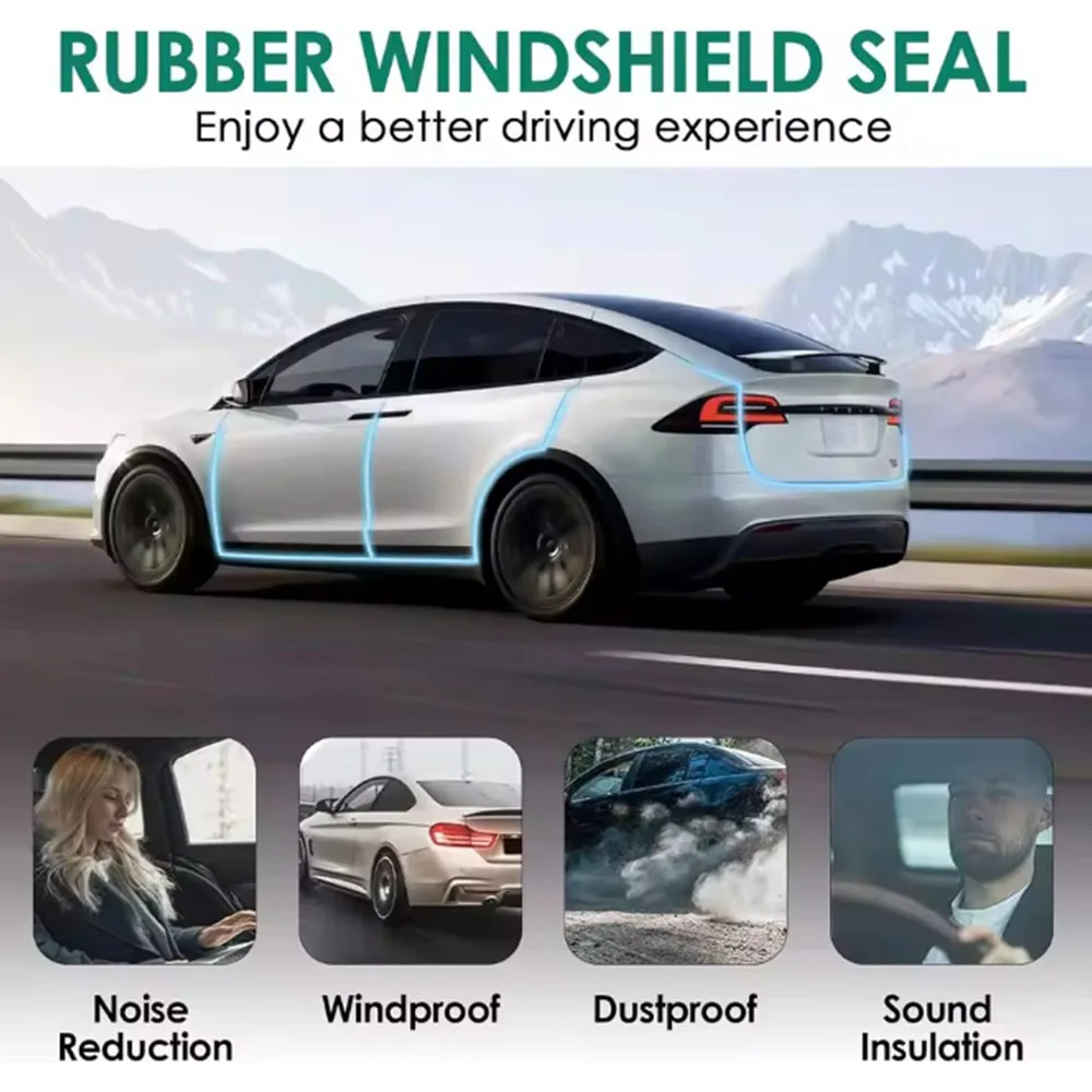 For Tesla Model 3 2020-2024 Door Seal Soundproof Kit  Rubber Weather Draft Seal Strip Wind Noise Kit Front Trunk Cover Strip view 5