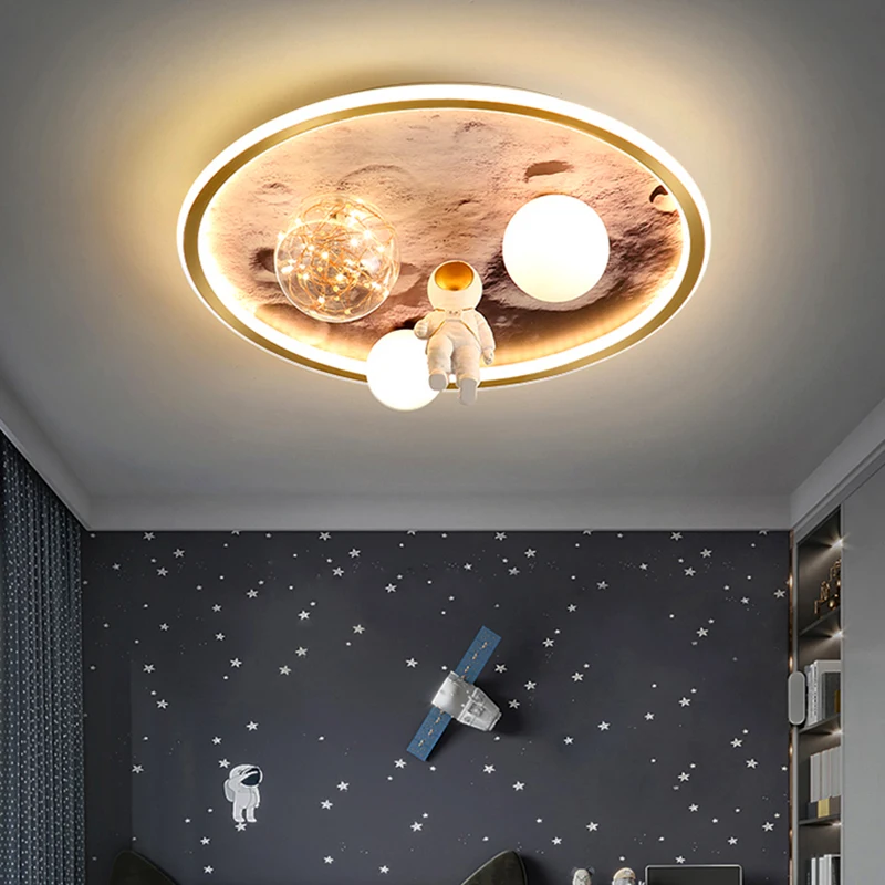 Imagem -03 - Nordic Astronaut Lamp For Home Decoration Luzes de Teto Led Inteligentes Iluminação Interior Kids Bedroom Decor Living Room