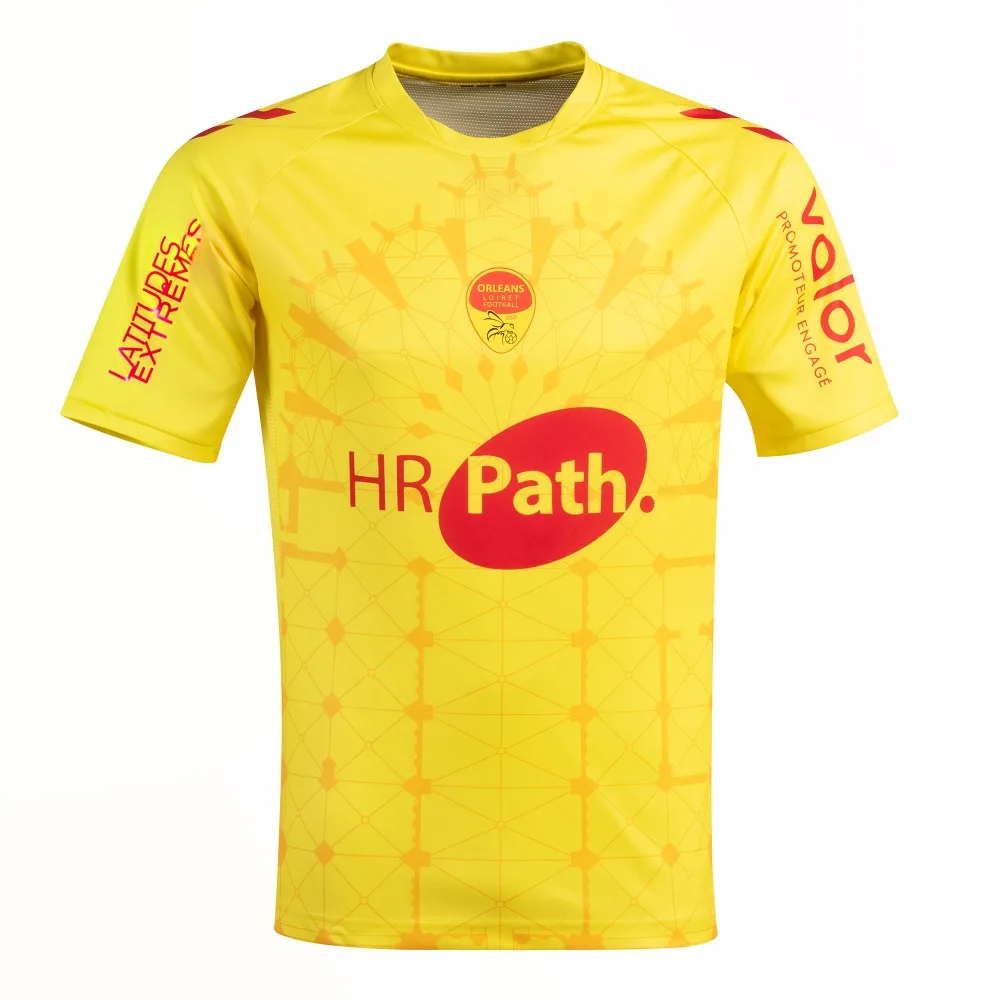 Orléans 25-26 Home and Away Footbool جيرسي تي شيرت ثلاثية الأبعاد مطبوعة مريحة تي شيرت نفس الكبار والأطفال