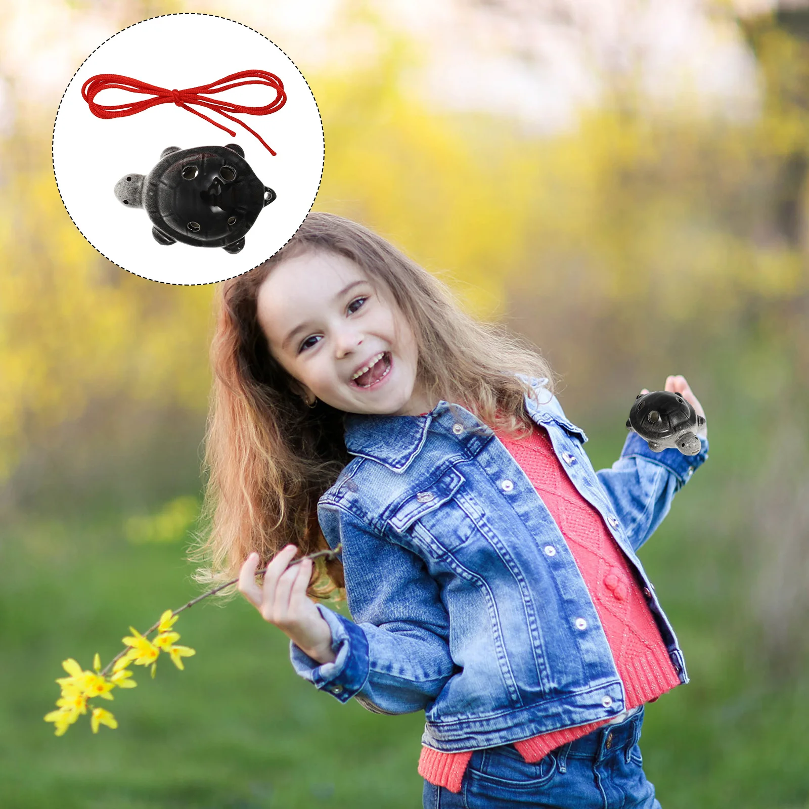 

1Set Turtle Shape Ocarina White Porcelain Lightweight Portable Beginners Students Ocarina Flute Accurate Tone Instrument