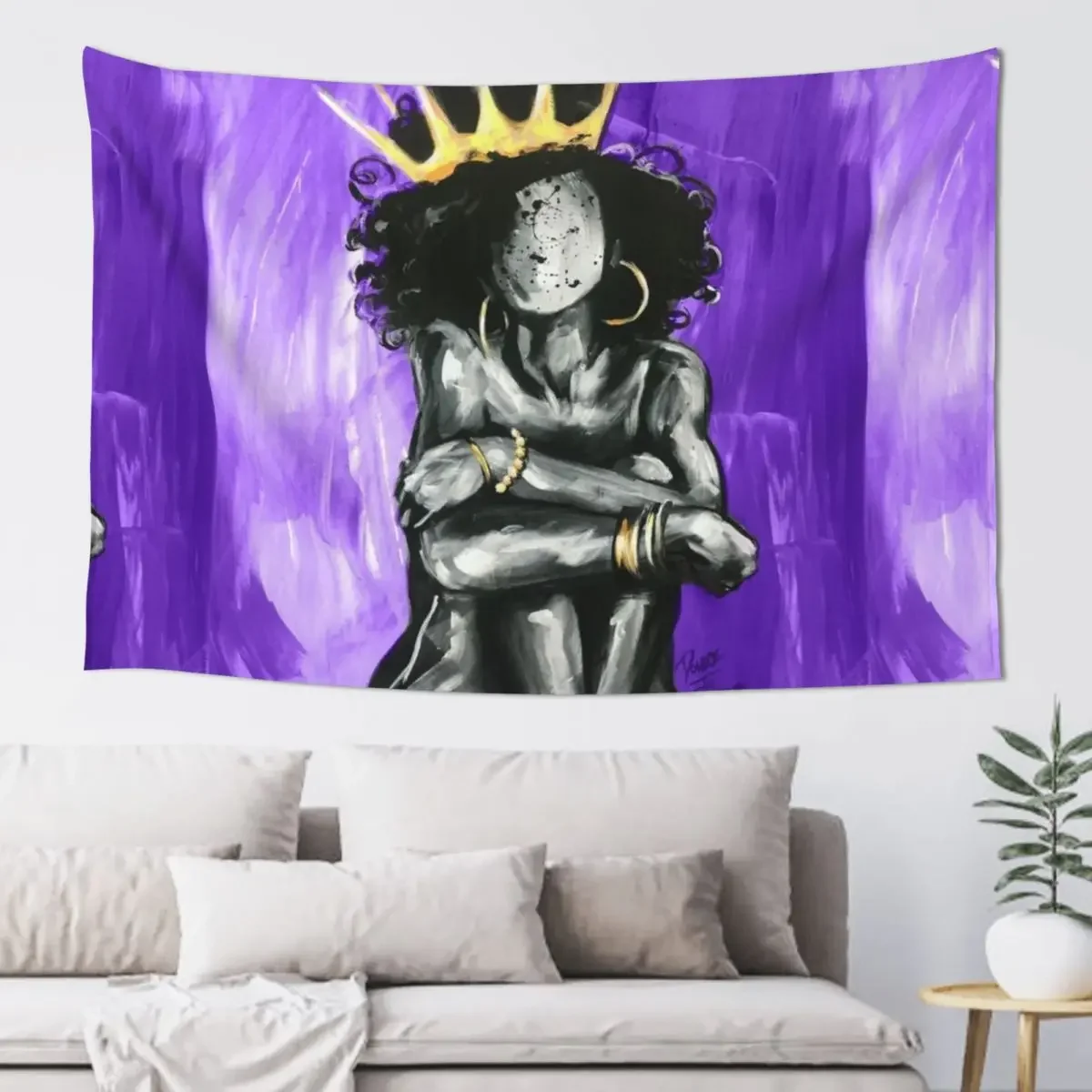 

Naturally Queen IX PURPLE Tapestry Home Decor Aesthetic Decorative Wall Mural Things To The Room Tapestry