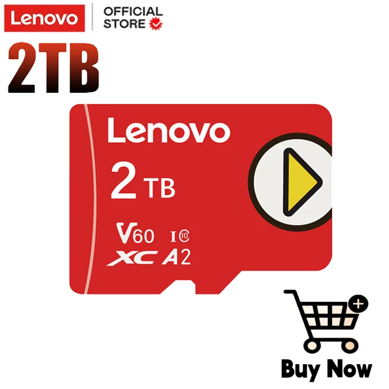 Lenovo-tarjeta Micro TF SD de 2TB, tarjeta de memoria Flash de 1TB, 512GB, 128GB, Clase 10, tarjeta SD de 256GB, tarjeta de memoria Flash TF para teléfonos, juegos, Ps4