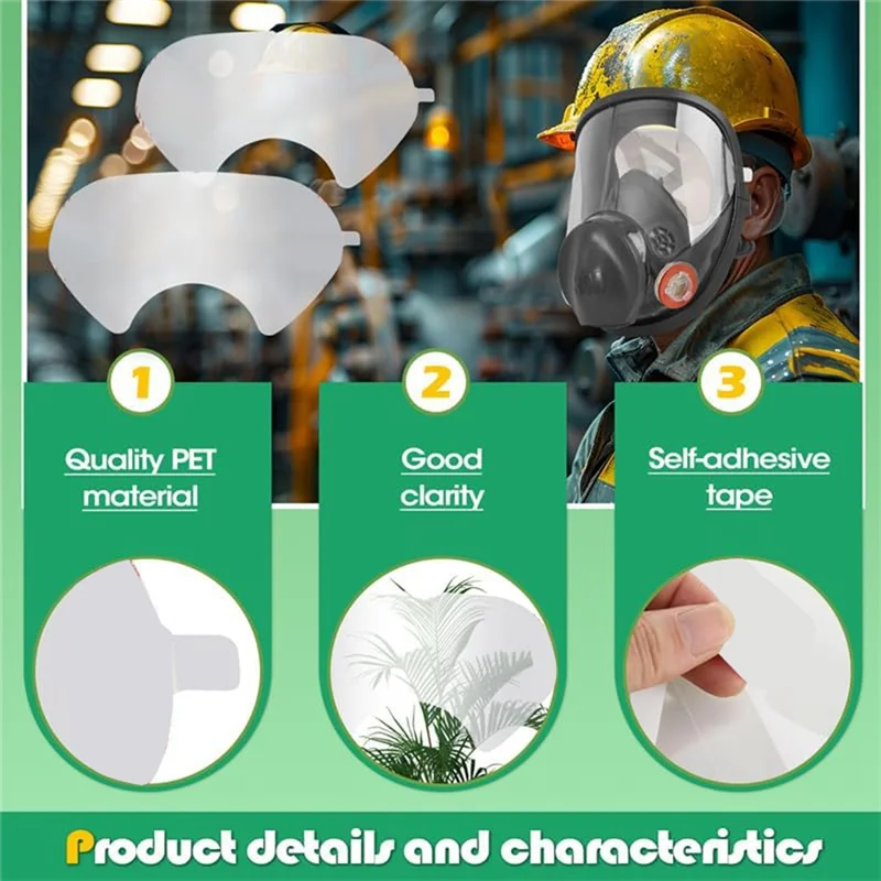 

B97A-10 Pack Peel Off Lens Cover Protective Cover For 6800 Mask Protective Cover Full Facepiece Respirator
