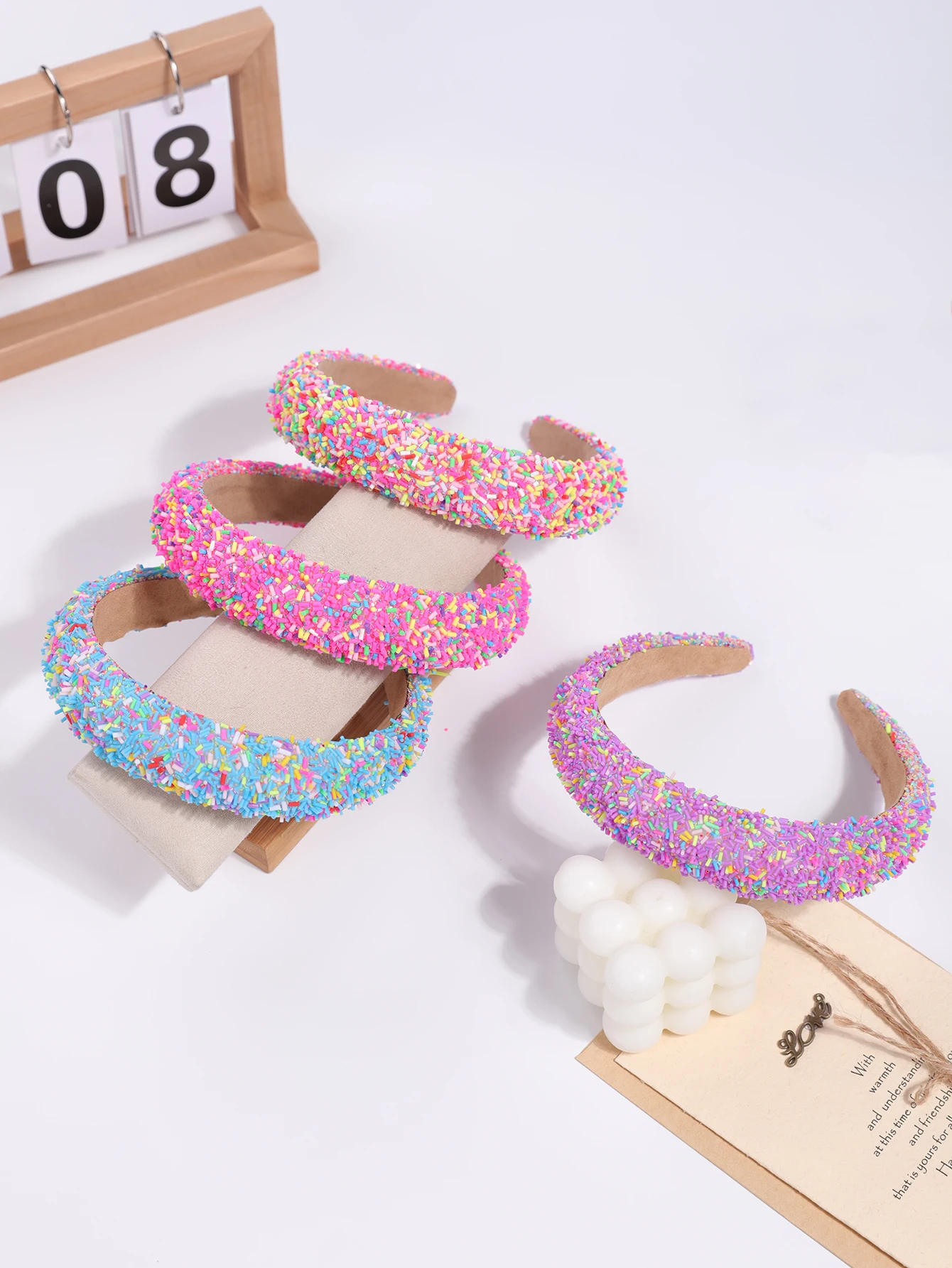 Handmade colored doughnuts acrylic hairband sweet fashion personality high skull top headdress niche headband female headdress