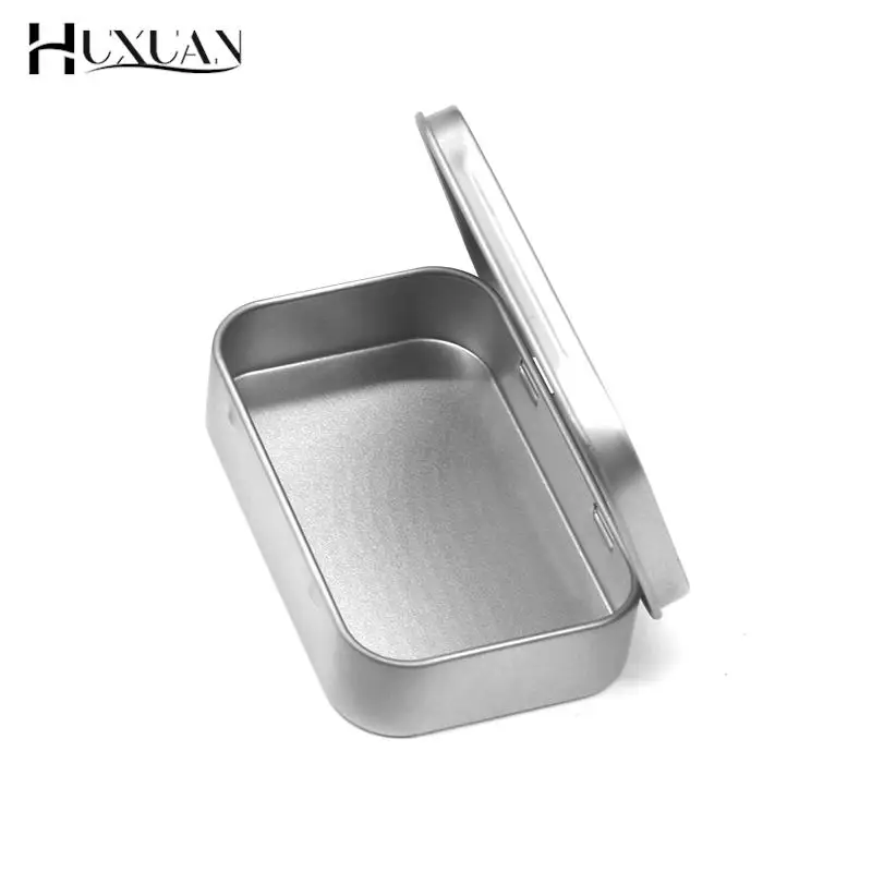 صندوق معدني صغير مستطيل فارغ من القصدير ، دفع حبوب منع الحمل الحلوى ، حاويات متمحور ، صناديق تخزين جرة ، منظم صغير ، صفيح