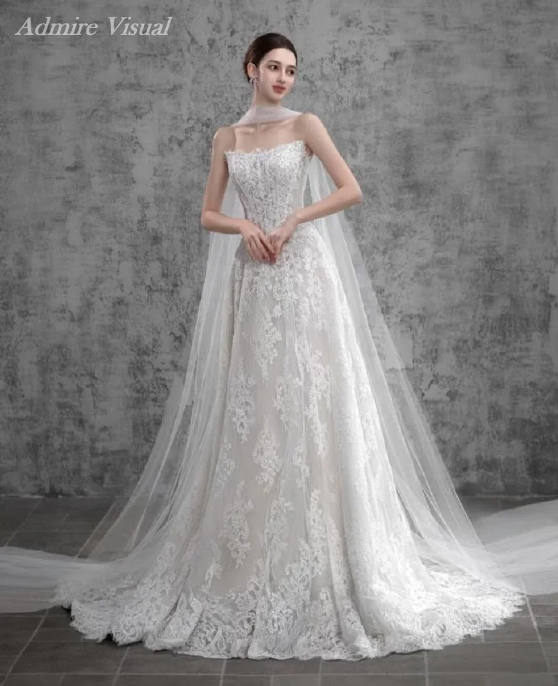 Wedding Dress A-Line Lace Boat Neck Neckline Sleeveless With Removeable Flaps Customized Vestidos De Novias