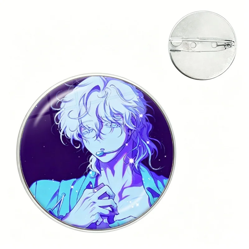 Cool Anime Boy Luka Badge Cartoon Alien Stage Glass Pins for Backpacks Briefcase Manga Brooch Clothes Accessories Jewelry Gifts