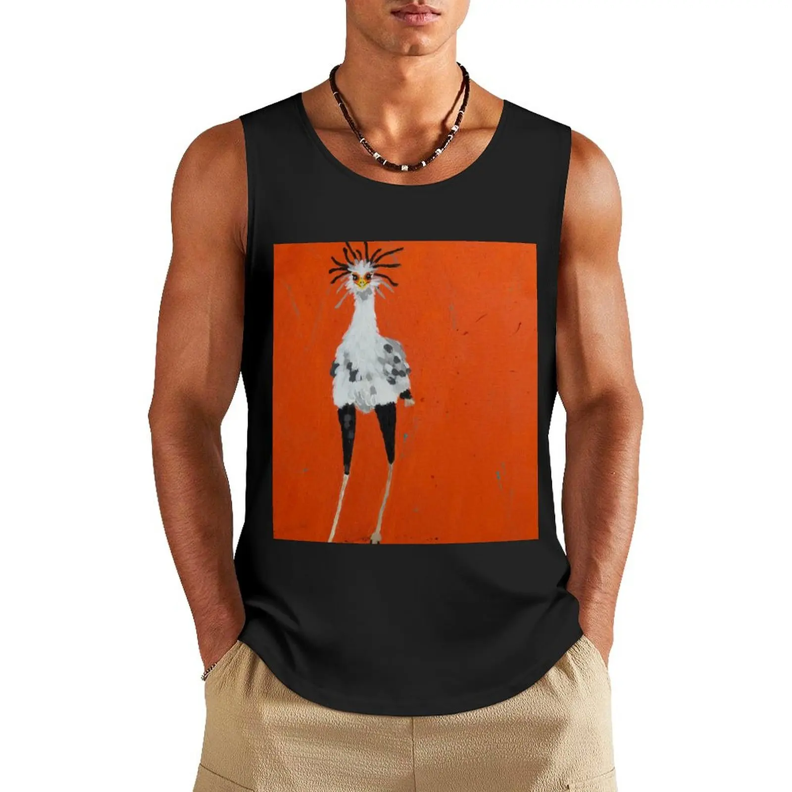 

Secretary Bird Tank Top t-shirt Men's sleeveless shirts bodybuilding for men