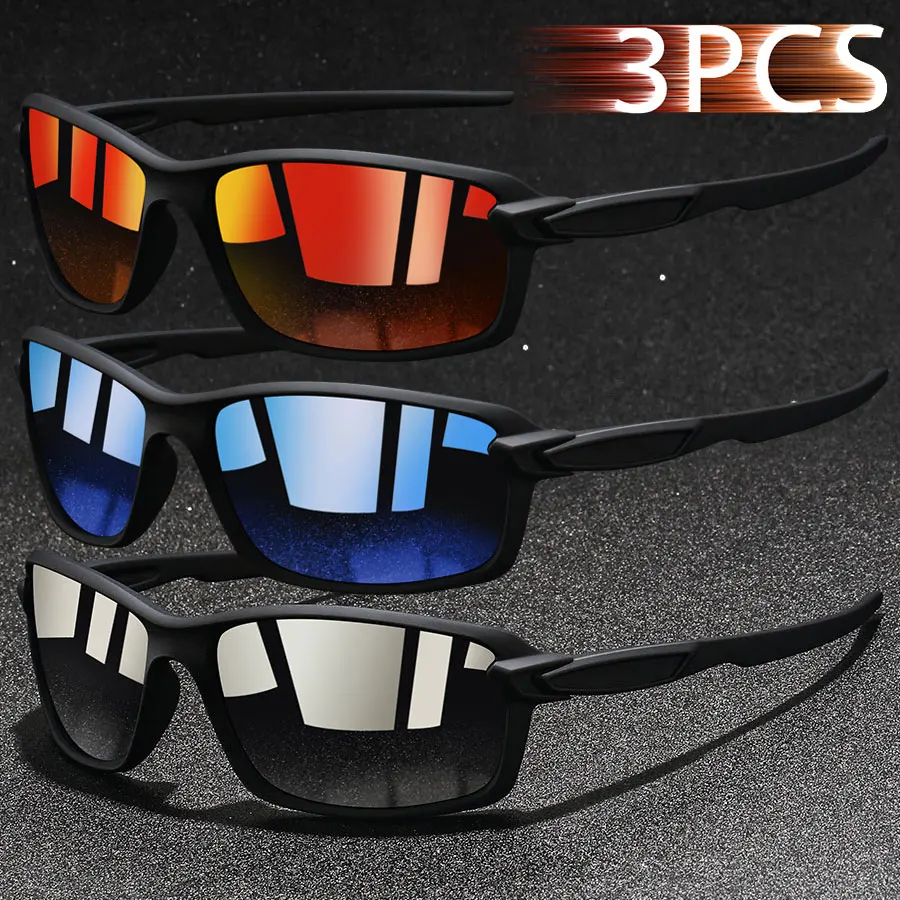 

3 PiecesFashion Vintage Fishing Cycling Sports Sunglasses Men Women Running Mountaineering Sport Man Sun Glasses UV400 Eyewear