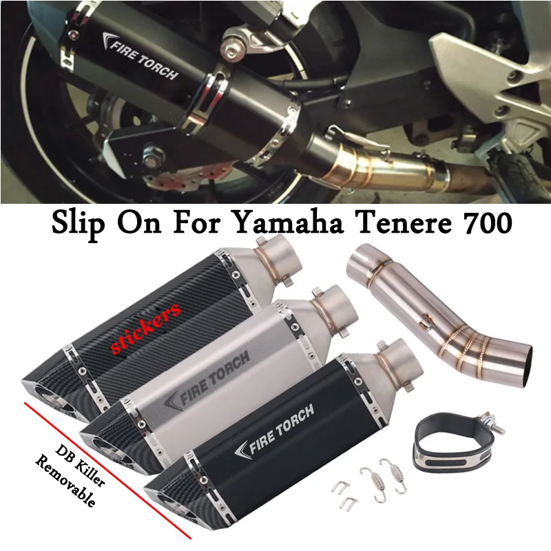 

For YAMAHA Tenere700 XTZ700 XTZ 700 2019-2022 Motorcycle Exhausx Escape Modifie Mid Link Pipe Connecting 51mm Muffler DB Killer