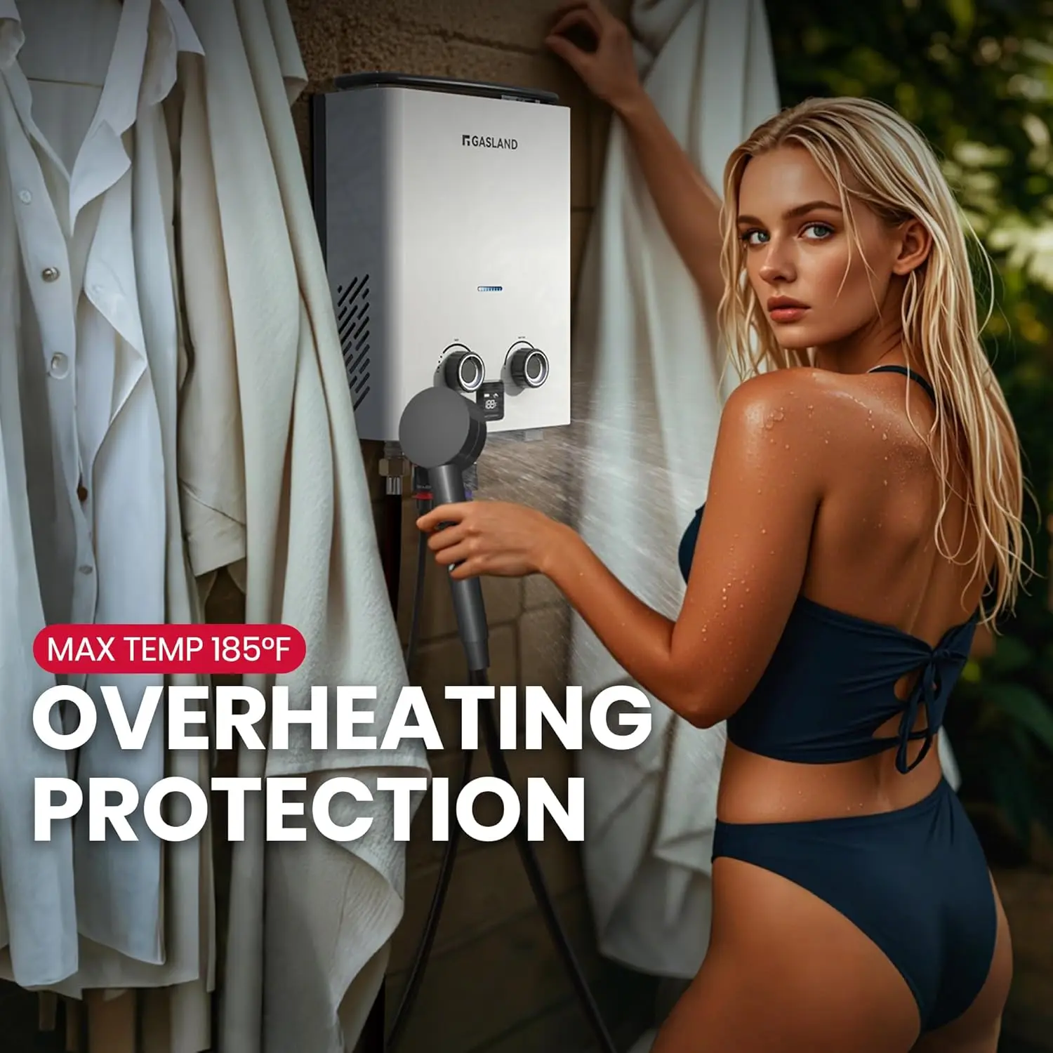 GASLAND Goshower G5 1,32 GPM 34000BTU calentador de agua caliente de propano portátil compacto para acampar al aire libre calentador de ducha fuera de la red