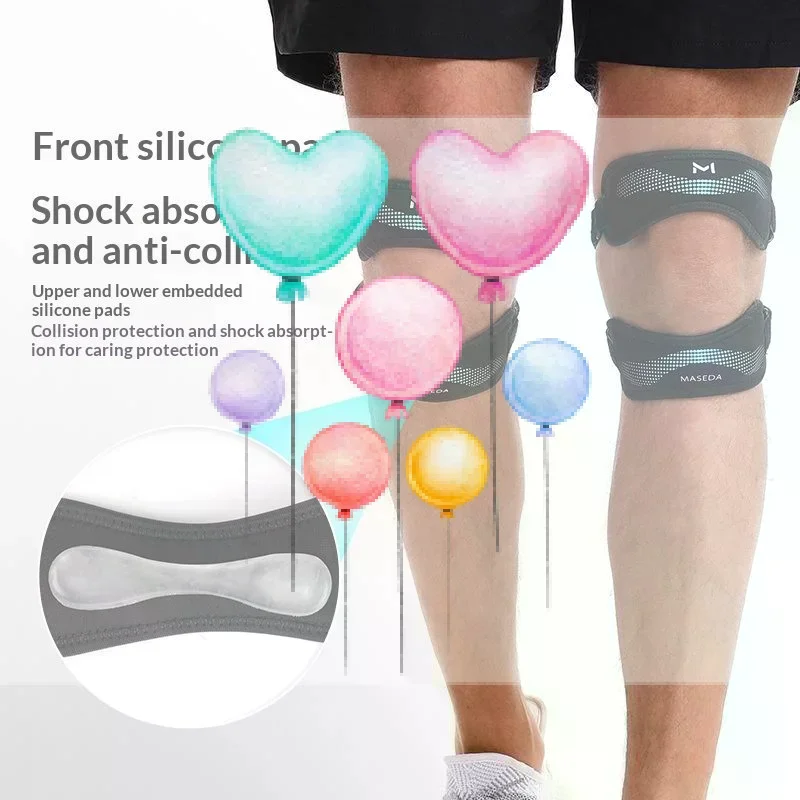 1Pc Soft Adjustable Shock Absorbing Double Patellar Band Knee Support Breathable Knee Patella Stabilizer Strap Knee Protector