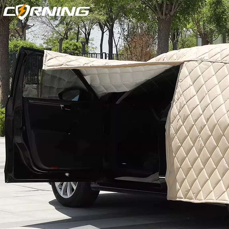 4-Layer Thickened Full Car Cover All Weather Waterproof UV Protection Windproof Dustproof Universal Car Covers for Sedan SUV