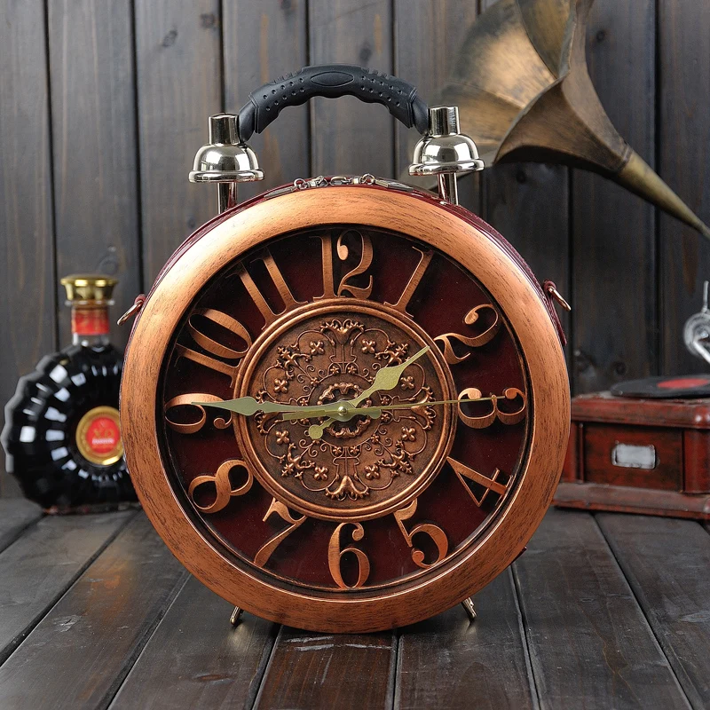 2026 New niche Women's Handbag, New Retro Handbag, Creative Clock, Watch Bag, Personalized Alarm Clock Bag, Small Round