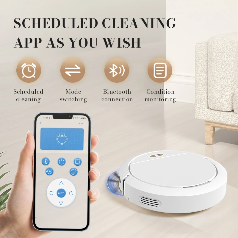 2024 Automatic Robot Vacuum Cleaner 3-in-1 Smart Wireless Sweeping Wet And Dry Ultra-thin Cleaning Machine Mopping Smart Home