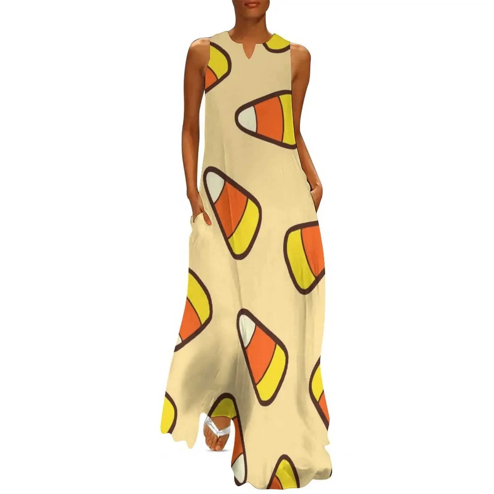 

Candy Corn Pattern Long Dress dress for woman Dress