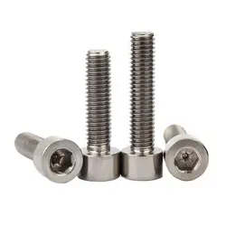 Din912 M8x10~M8x120mm GR2 Titanium Hexagon Socket Cap Screw Pure Ti Cylinder Head Hex Screw for Industrial Use