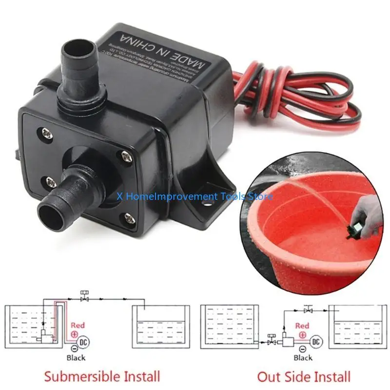 Mini DC12V cho máy bơm nước chìm động cơ không chổi than 240L/H 31KA