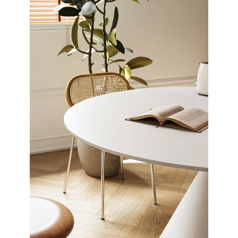 Rock Plate Dining Table Simple Round Table Household Circular Embedded Rotary Table Delifeng Small Unit Pure Black Dining Table