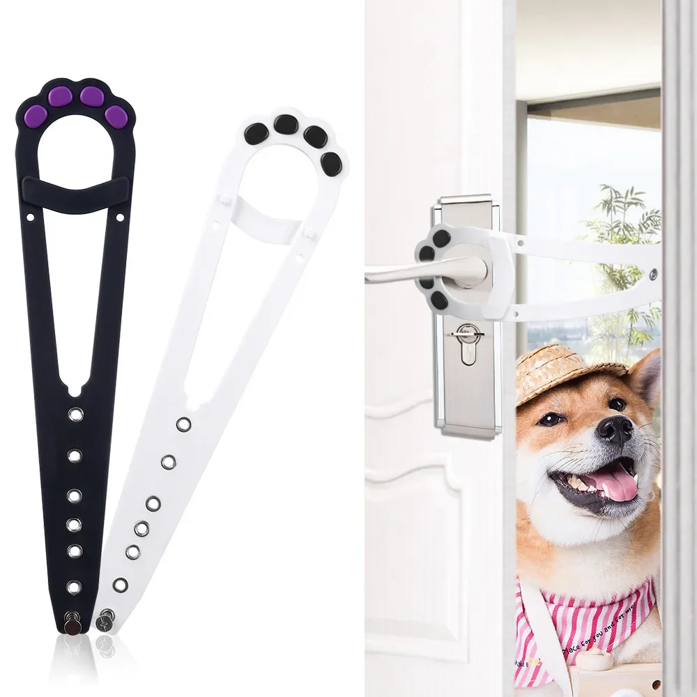 Adjustable Pet Cat Door Holder Latch Prevents Dogs From Entering Cat Supplies Elastic Gate Lock Keep Dog Out Pet Cat Accessories