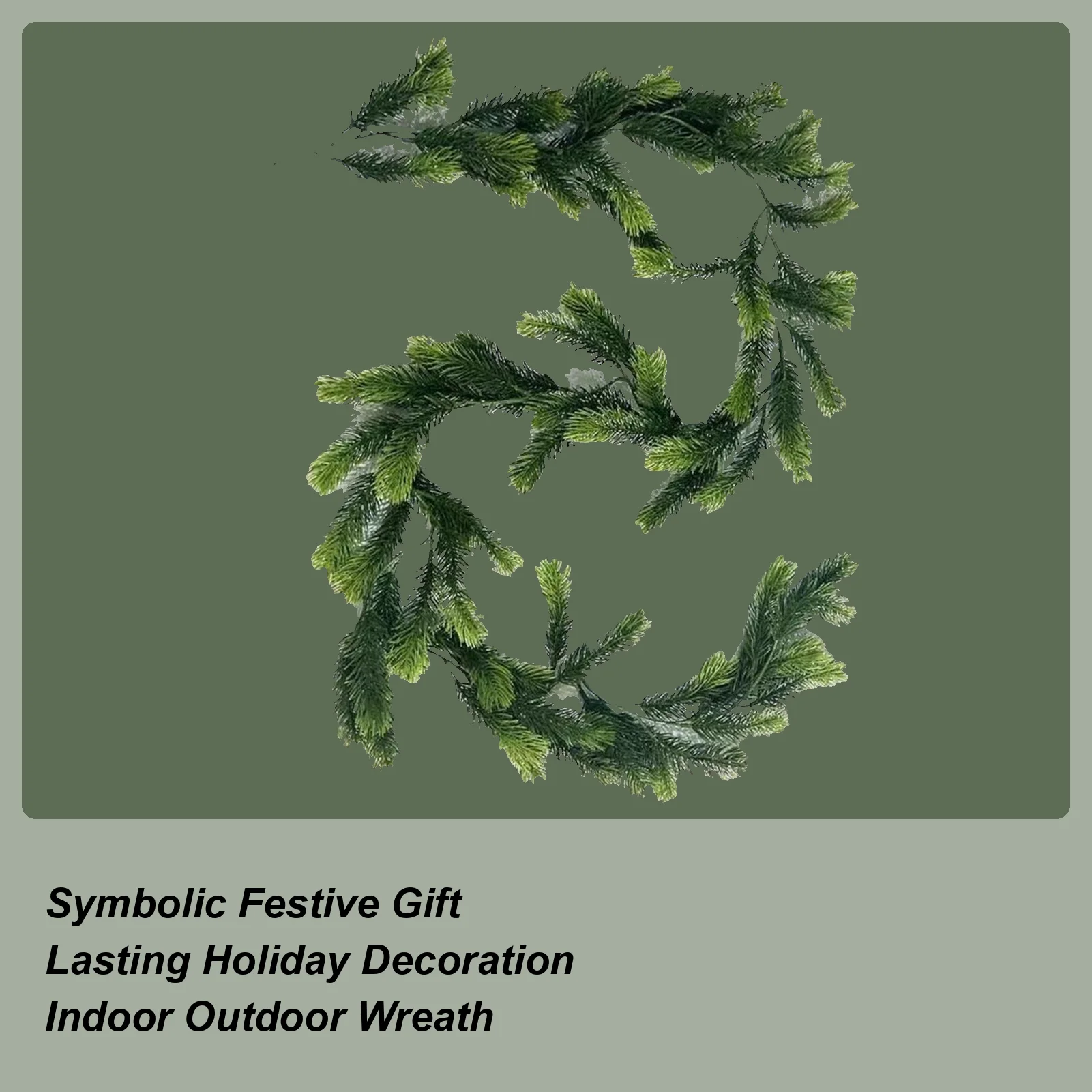 

Мантия-гирлянда Рождественская 70-дюймовая искусственная зелень Рождественская гирлянда для лестничных перил для домашнего декора в помещении и на открытом воздухе