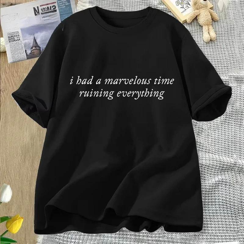 I Had A Marvelous Time Ruining Everything T-Shirt TTPD Folklore T Shirt Music Lover Crewneck Tee Shirt Womens Vintage Tshirt Top