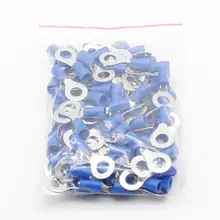 50 or 100 PCS RV2-6 Insulated Ring Terminals #6
