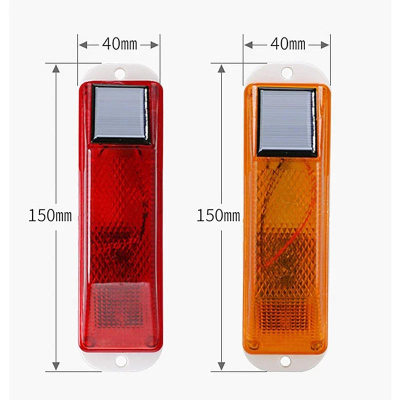 LED Solar Strobe Warning Lamp Rechargeable Solar Night Driving Traffic Safety Cautionled LED Light Chip Control Car Accessories