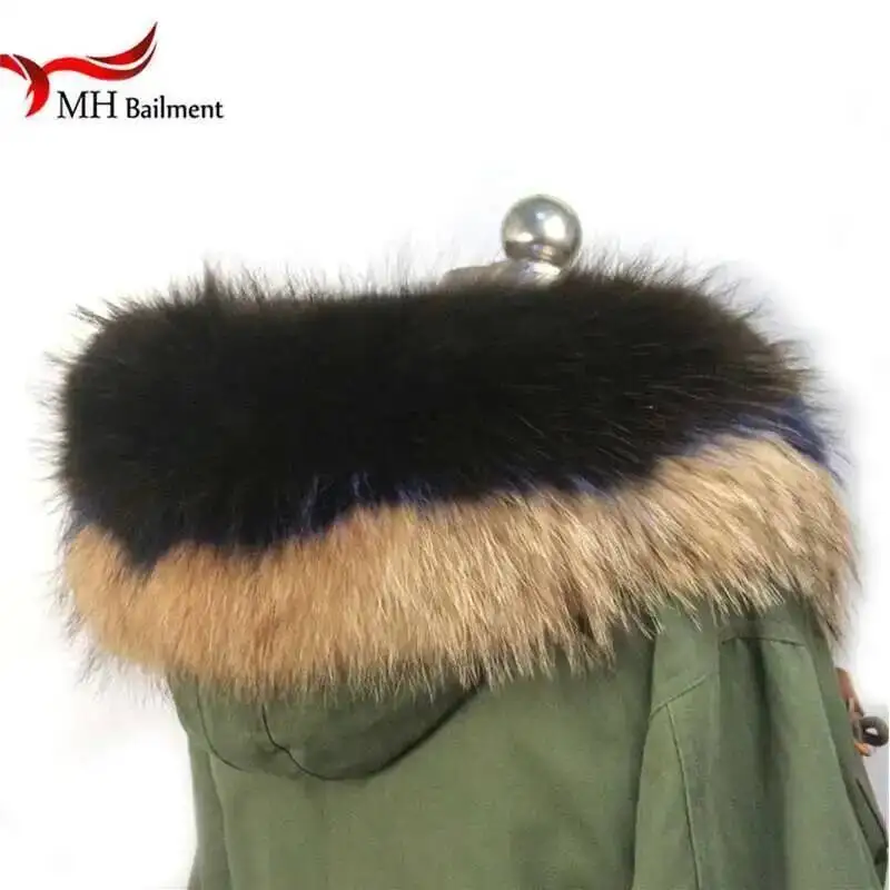 100% vera pelliccia di procione sciarpa cappotto colletto donna inverno lusso autentico procione collo caldo scialle cappotto collo scialle peloso