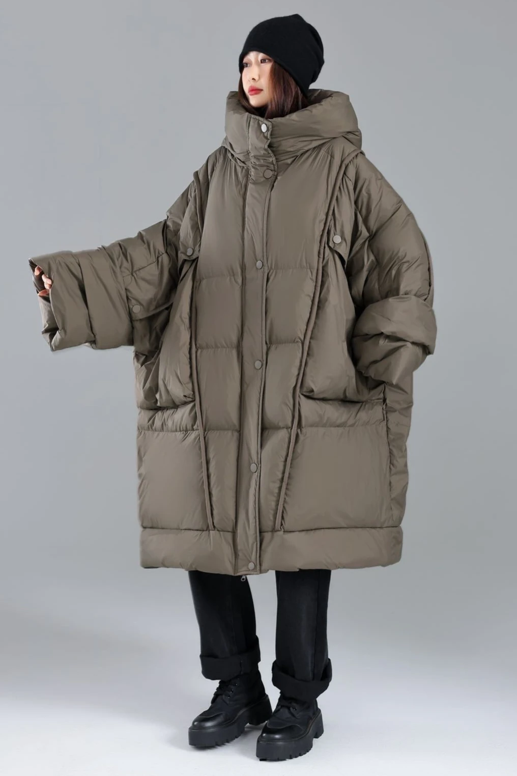 

Зимняя европейская женская пуховая куртка оверсайз, ветрозащитная, для повседневной носки, больших размеров