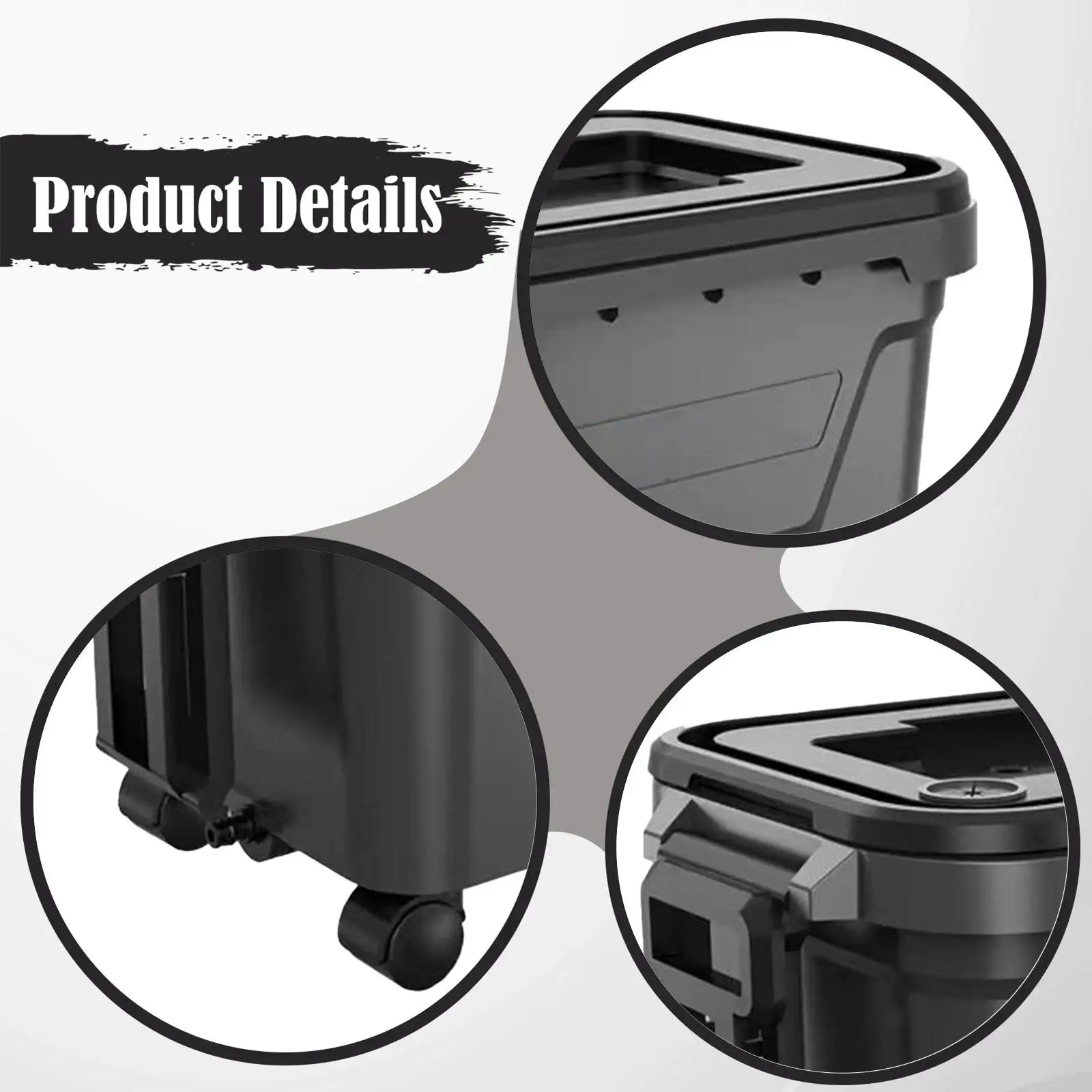 Rolling Car Wash Bucket 28L with Handle and Wheels ABS Portable Water Storage Container for Gardening Pressure Washer Camping