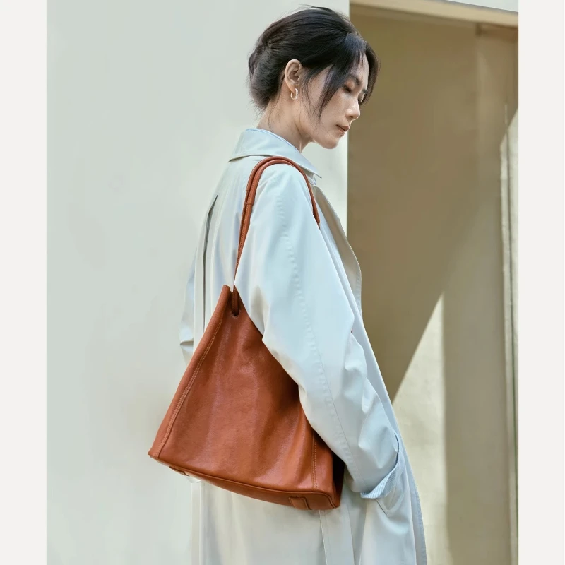 حقيبة دلو من الجلد الناعم من Qiuzhen حقيبة كروس كلاسيكية للركاب مع تصميم ذو سعة كبيرة بين الوالدين والطفل #2