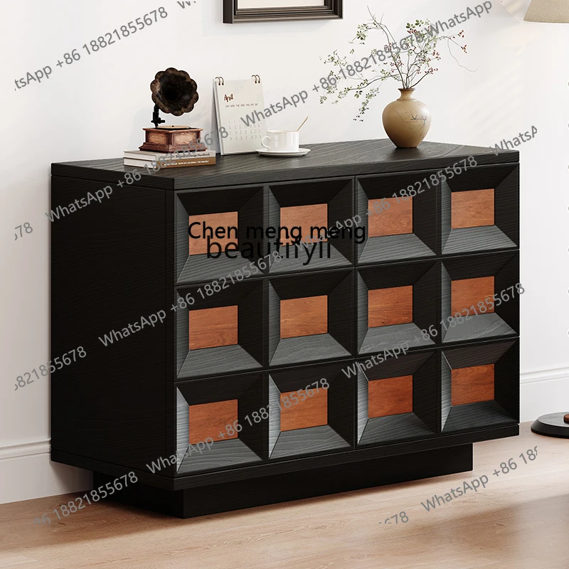 

Retro Style Solid Wood Chest of Drawers Mid-Ancient Drawer Storage Sideboard Cabinet Designer Model