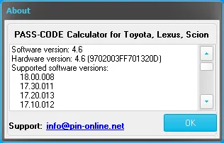 PASSCODE V4.6 for Techstream V18.00.008 Software Registration Keygen Calculator Smart Code Reset for Toyota for Lexus for Scion