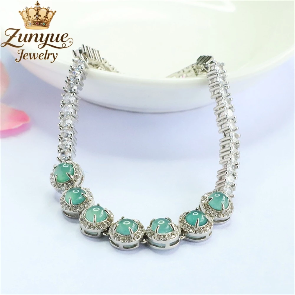 

Silver-Inlaid Natural Blue Water Jadeite Bracelet Luxury Quality Jewelry Fashion Jewelry Exquisite Elegant Charms Popular Gift