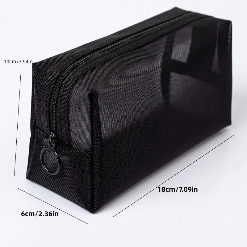 Transparent Mesh Cosmetic Bag MultifunCtional Travel Washing Bag Hollow Portable Storage Finishing Bag