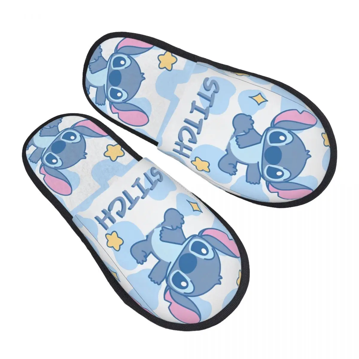 

Winter Home Cotton Slippers Stitch Cute Cartoon Accessories Household Fur Slides Slippers Indoor Cozy Anti Slip Slides