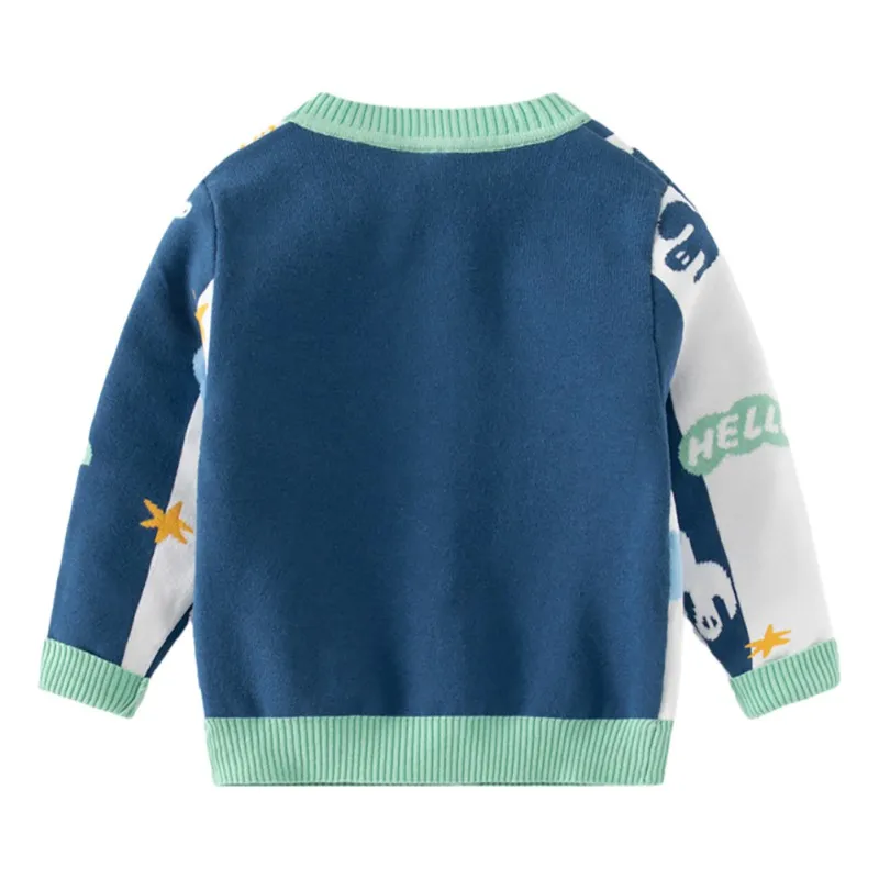 2-8T Winter Sweater Cotton Baby Boy Knitted Sweater Cardigan Toddler Long Sleeve Warm Top for V Neck Warm Clothes