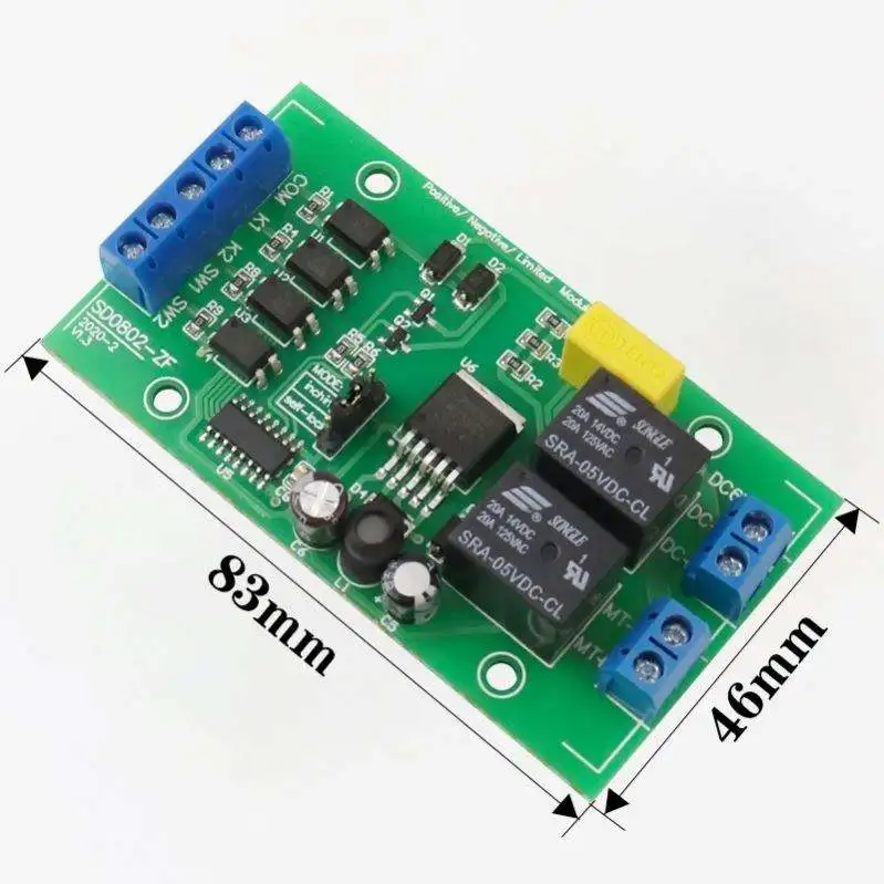 6V/12V/24V DC Motor Forward/Reverse Controller – Wide-Voltage Relay-Driven Lift Control Module with Limit Switch Support