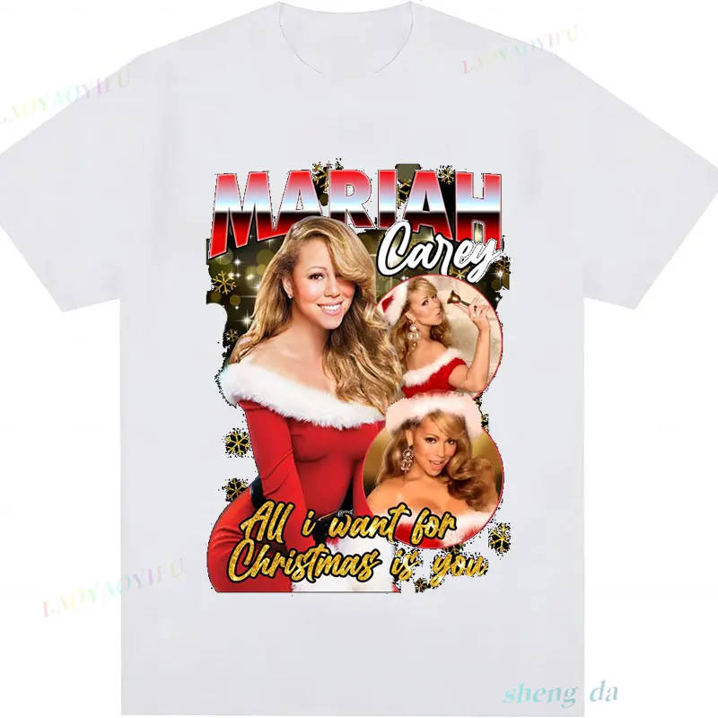 Mariah Carey Magical Christmas Special Signature for Fans Tshirt Hoodie T-shirts American Female Singers Y2k Unisex Pure Cotton