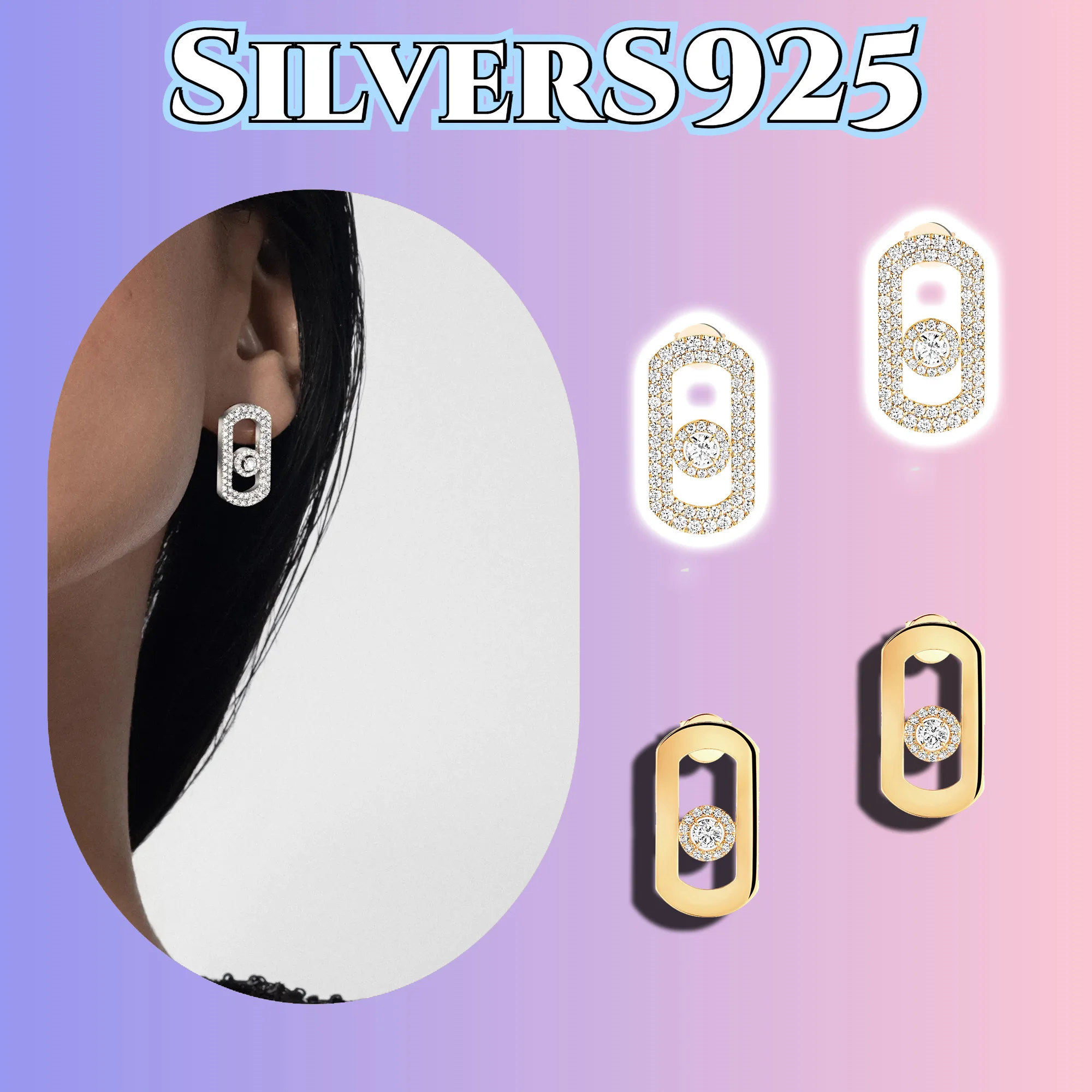 

Exquisite embellishments on both ears, pure silver S925 women's jewelry earrings, give to girlfriend for daily wear So Move