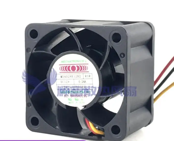 

MECHATRONICS MD4028E12B2 DC 12V 0.24A 40x40x28mm 3-Wire Server Cooling Fan