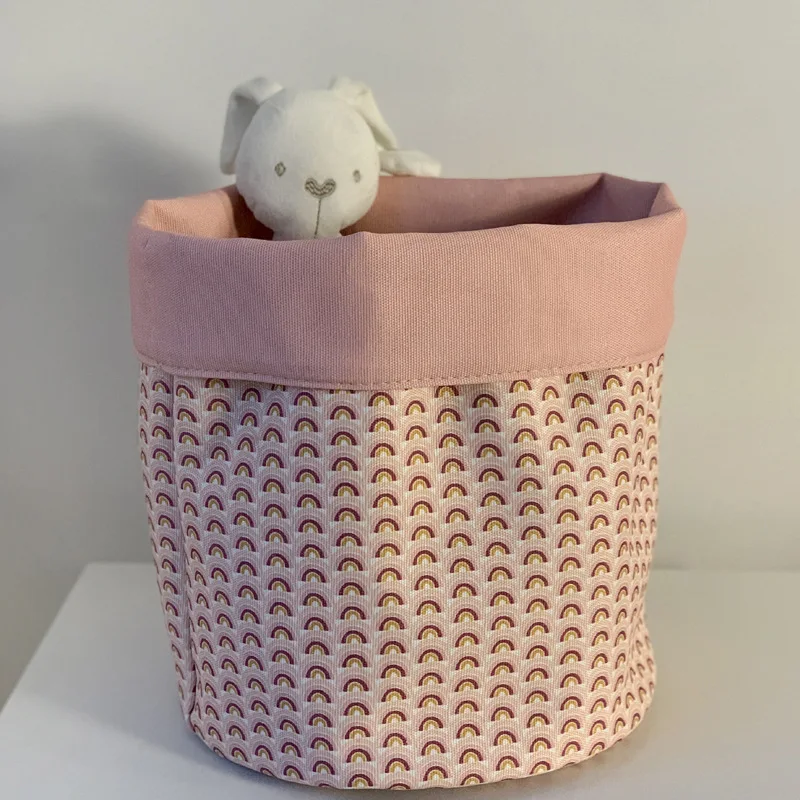 

INS Canvas Large Storage Basket Foldable Portable Storage Bag for Clothes Dormitory