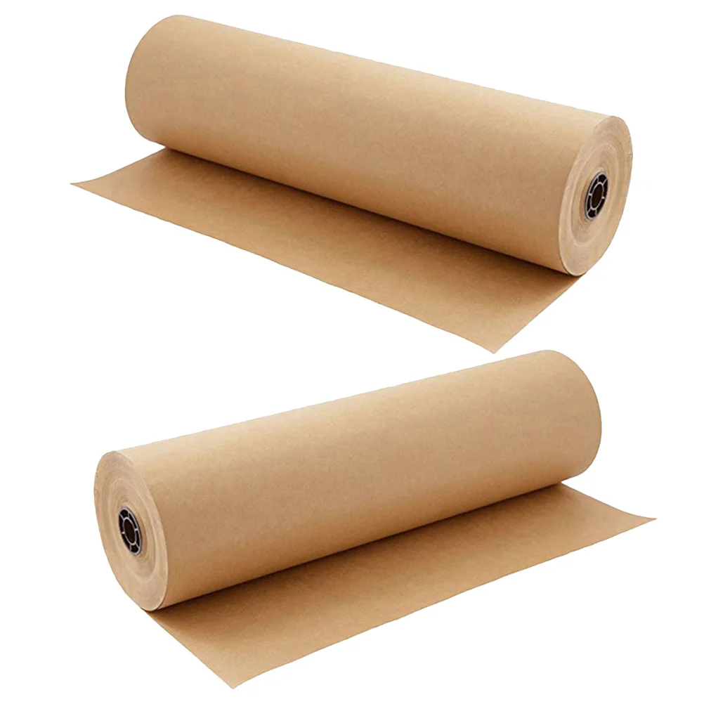 2 Rolls Kraft Paper Roll Packaging Paper For Birthday Gift Wrapping Sheet Craft Diy Decor Gifts Boxes Flowers Tea Presents Party