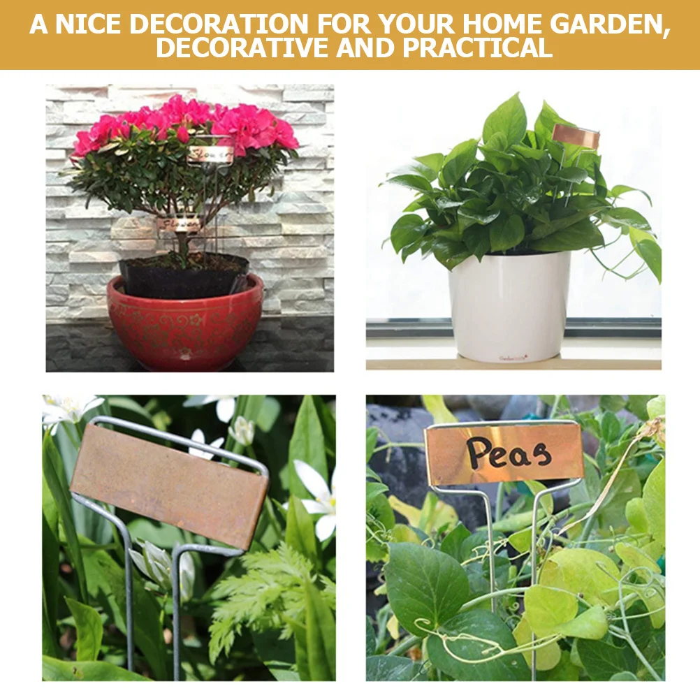 

20Pcs Copper Plant Labels Sturdy Garden Label Stakes Reusable Weatherproof Metal Tags for Vegetables Flower Beds Outdoor Garden