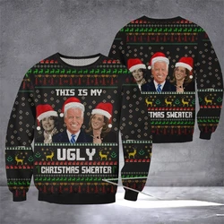 Women Man Ugly Christmas Sweater Funny Cute Trump 3D Printed Sweatshirts Men Support Trump Christmas Gift Sweater Coat Cheap Top