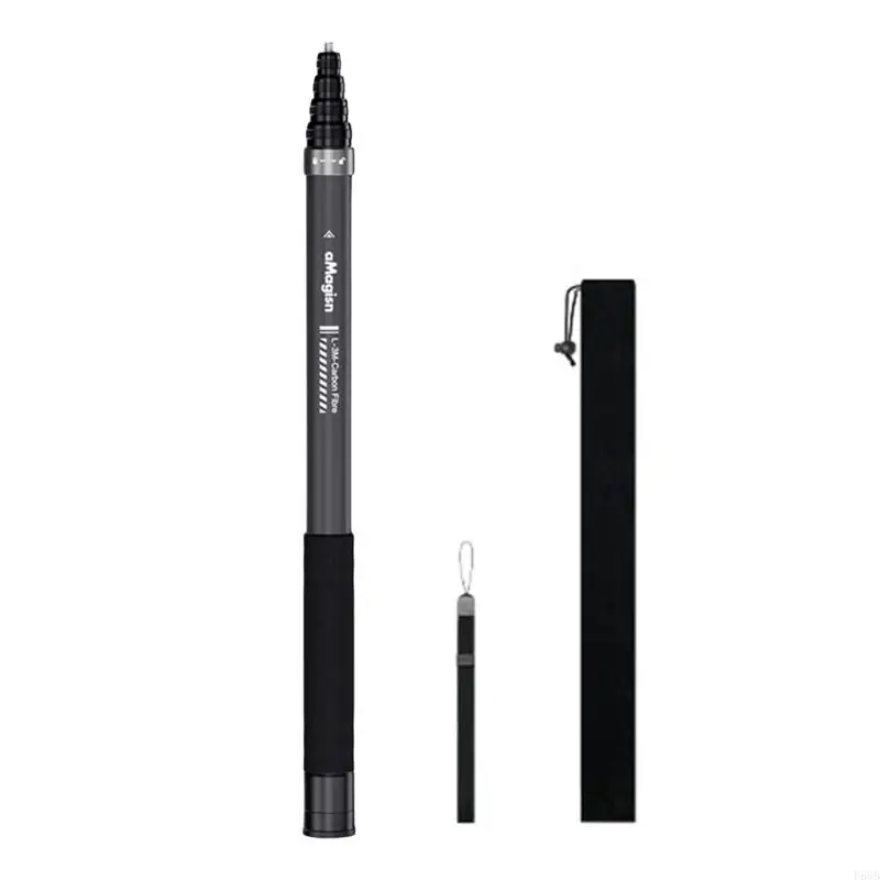 

F68b углеродное волокно невидимое селфи -палочка 300 см. Вытягиваемая монопод 5 Регулируемая длина для 360 камер и камер