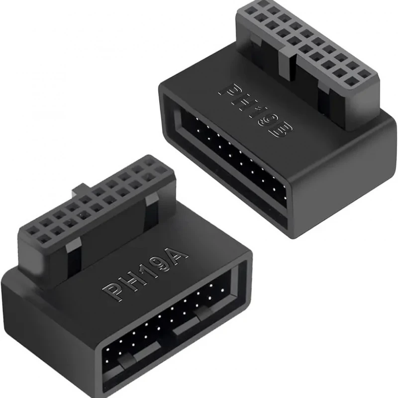 1-4pcs USB 3.0 19/20pin Male to Female Extension Adapter Angled 90 Degree Converter for Motherboard Connector Socket