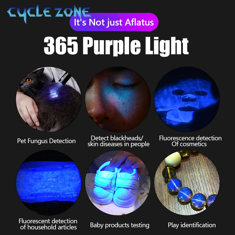 Mini Ultraviolet Handheld Torch Rechargeable 365nm UV Flashlight Purple Torch Jade Money Detector Pet Urine Stains Detector