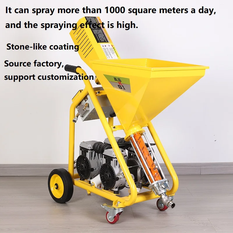 High-altitude Construction More Convenient High-power And High-flow Real Stone Spraying Machine Mortar Spraying Machine